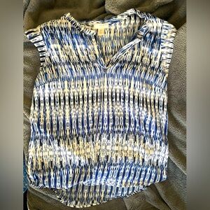 Navy blue short sleeve blouse